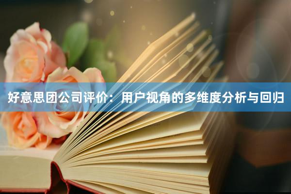 好意思团公司评价：用户视角的多维度分析与回归